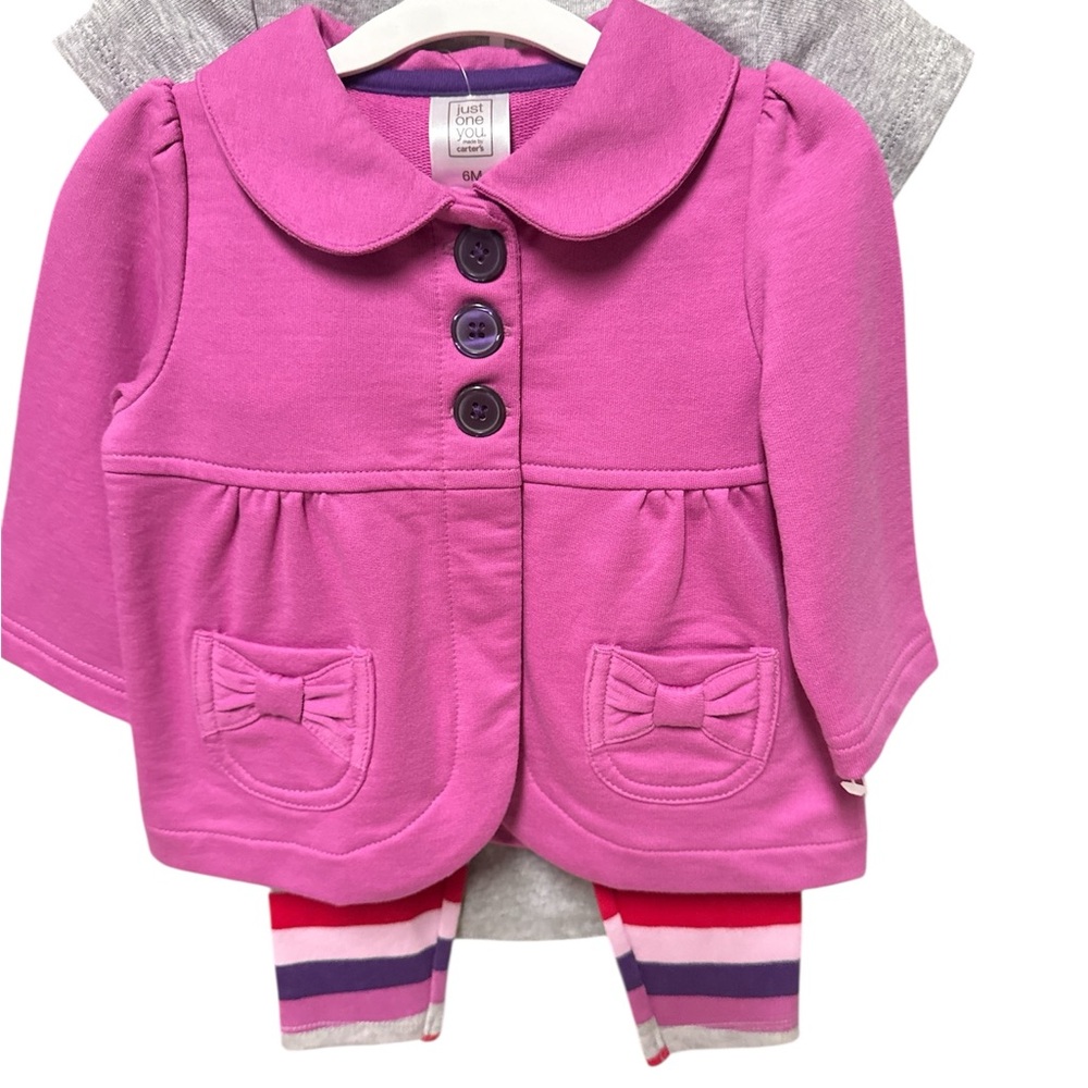 Carter's  Baby three piece set with pink Cardigan